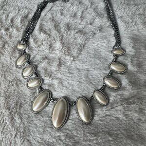 Kendra Scott Silver and Cream Statement Necklace